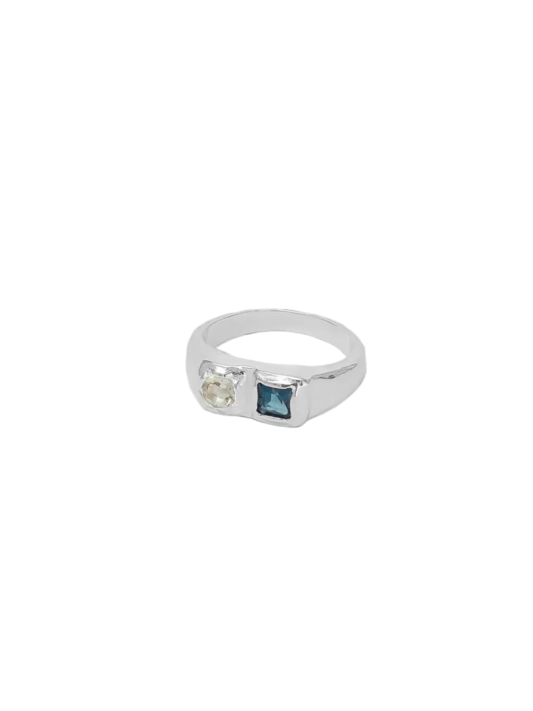 Wolf Circus-Bryce Ring-Rings-Sterling Silver, Blue Topaz, Seafoam Amethyst-5-Blue Ruby Jewellery-Vancouver Canada
