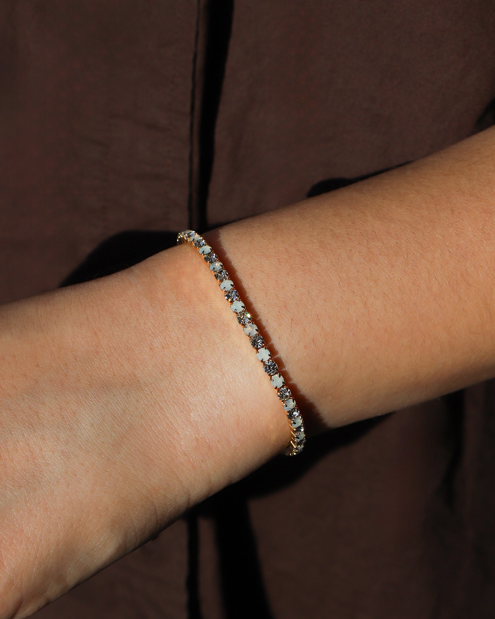 Weekend Ritual-1 Row 3mm Crystal Stretch Bracelet-Bracelets-Blue Ruby Jewellery-Vancouver Canada