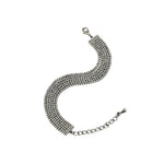 6 Row Crystal Bracelet Gunmetal Tone, Black Diamond Crystal