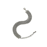 6 Row Crystal Bracelet Gunmetal Tone, Black Diamond Crystal