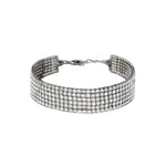 6 Row Crystal Bracelet Gunmetal Tone, Black Diamond Crystal