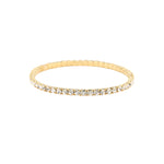 1 Row 3mm Crystal Stretch Bracelet Gold Tone, White Crystal