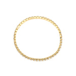 1 Row 3mm Crystal Stretch Bracelet Gold Tone, White Crystal