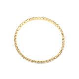 1 Row 3mm Crystal Stretch Bracelet Gold Tone, White Crystal