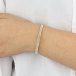 Weekend Ritual-2 Row CZ Cuff-Bracelets-Gold Tone, Cubic Zirconia-Blue Ruby Jewellery-Vancouver Canada