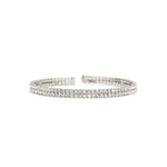 Weekend Ritual-2 Row CZ Cuff-Bracelets-Silver Plated, Cubic Zirconia-Blue Ruby Jewellery-Vancouver Canada