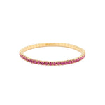 1 Row 3mm Crystal Stretch Bracelet Gold Tone, Fushia Crystal