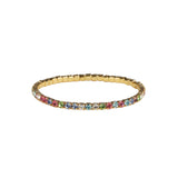 Weekend Ritual-1 Row 3mm Crystal Stretch Bracelet-Bracelets-Gold Plated, Multicoloured Crystal-Blue Ruby Jewellery-Vancouver Canada