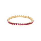 1 Row 4mm Crystal Stretch Bracelet Gold Tone, Fushia Crystal