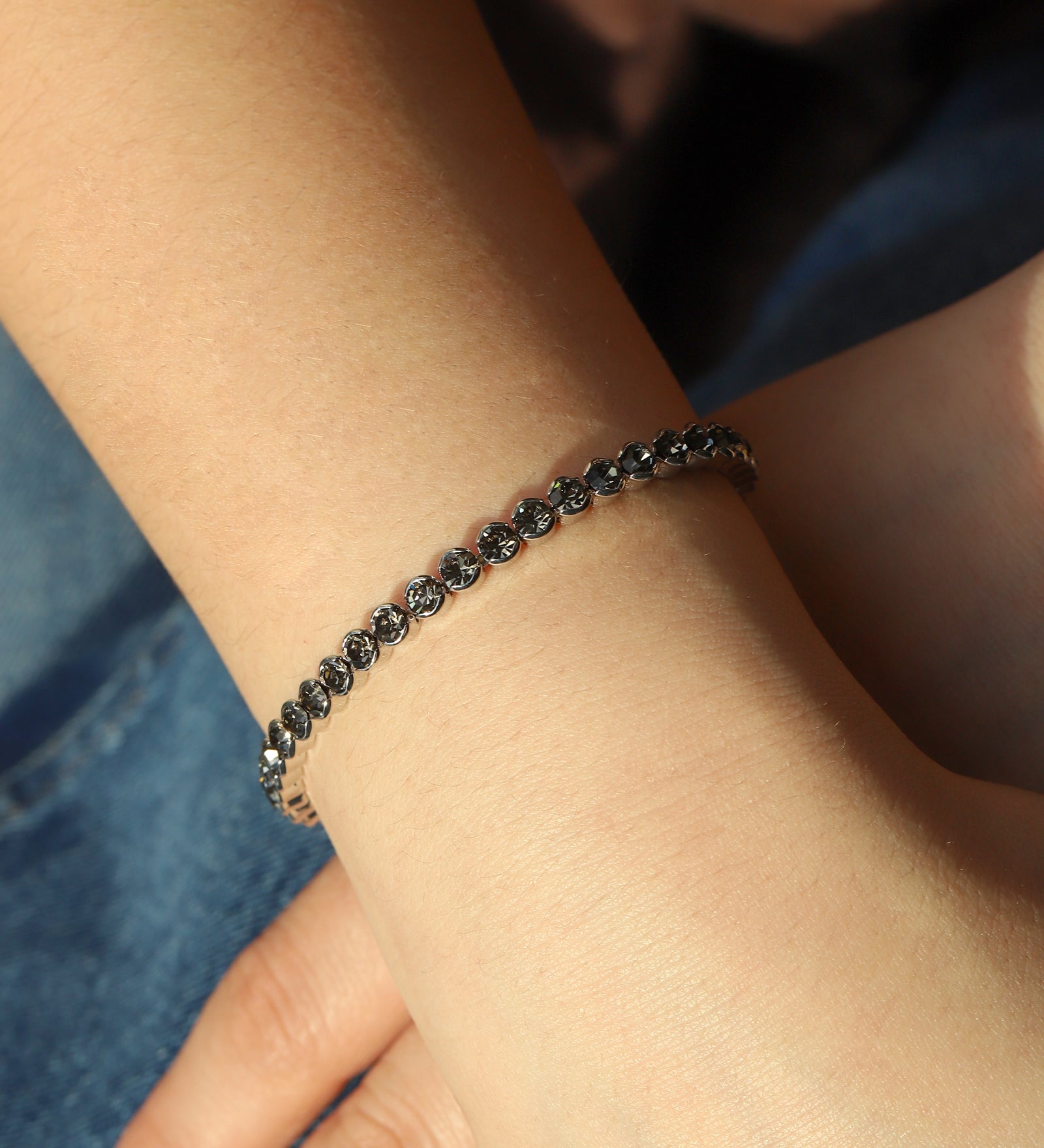 Weekend Ritual-1 Row 4mm Crystal Stretch Bracelet-Bracelets-Blue Ruby Jewellery-Vancouver Canada