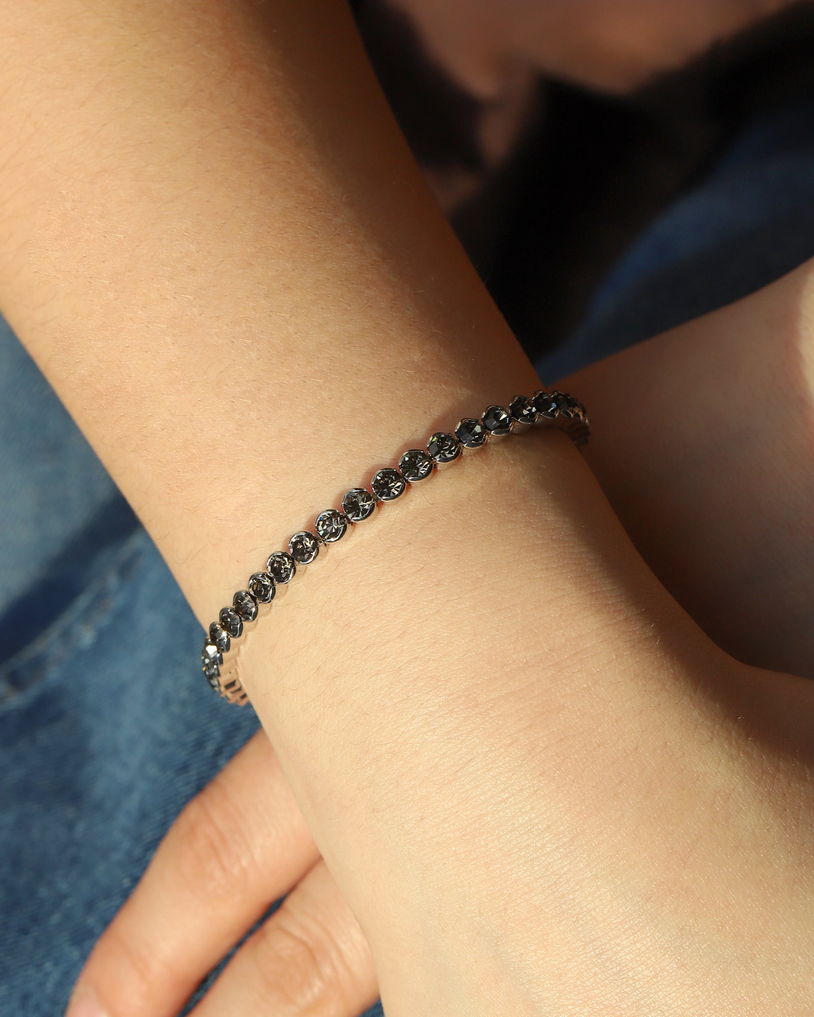 Weekend Ritual-1 Row 4mm Crystal Stretch Bracelet-Bracelets-Blue Ruby Jewellery-Vancouver Canada