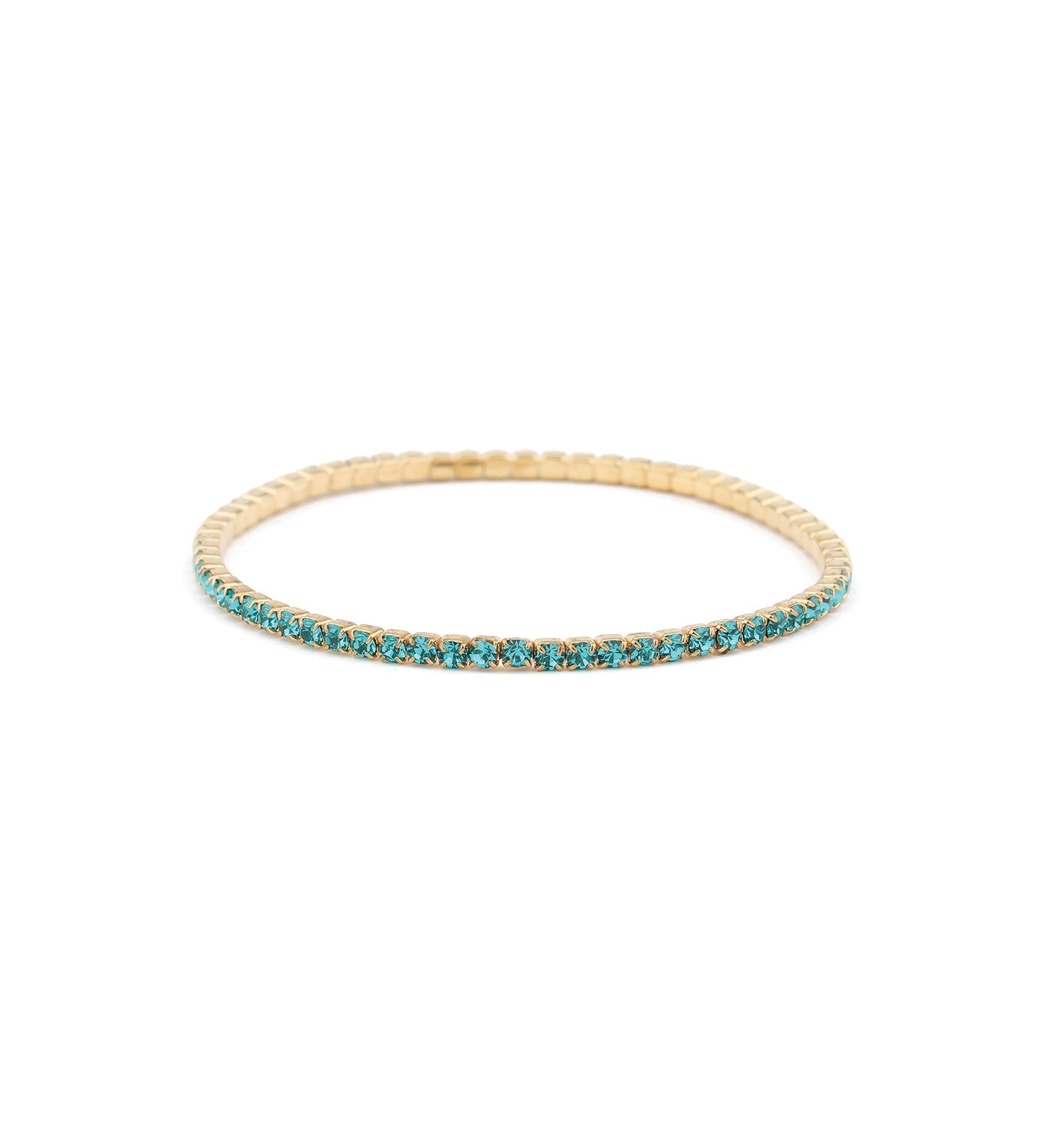 1 Row 2.5mm CZ Stretch Bracelet Gold Tone, Zircon Cubic Zirconia