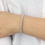 2 Row Crystal  Wrap Cuff Silver Tone, White Crystal