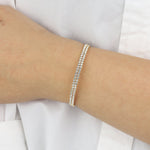 2 Row Crystal  Wrap Cuff Gold Tone, White Crystal