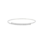 1 Row Crystal Choker Silver Plated, White Crystal