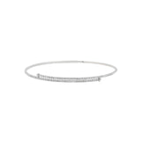 1 Row Crystal Choker Silver Plated, White Crystal