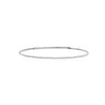 1 Row Crystal Choker Silver Plated, White Crystal