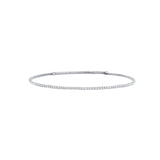 1 Row Crystal Choker Silver Plated, White Crystal