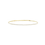 1 Row Crystal Choker Gold Plated, White Crystal