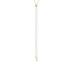 1 Row Crystal Slider Lariat Gold Plated, White Crystal