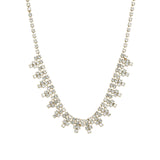 Crystal Cluster Pyramid Necklace Gold Plated, White Crystal