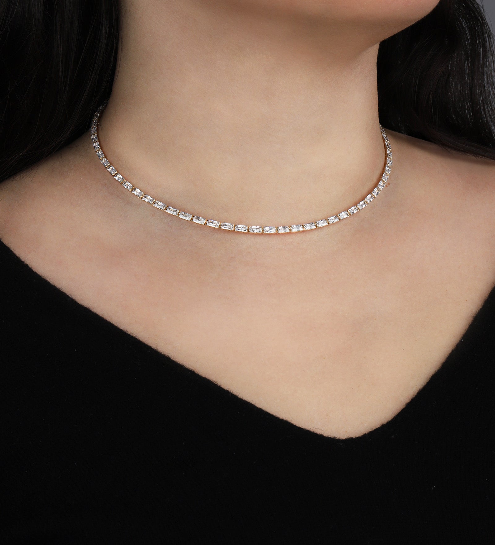 Weekend Ritual-Baguette Crystal Choker-Necklaces-Blue Ruby Jewellery-Vancouver Canada