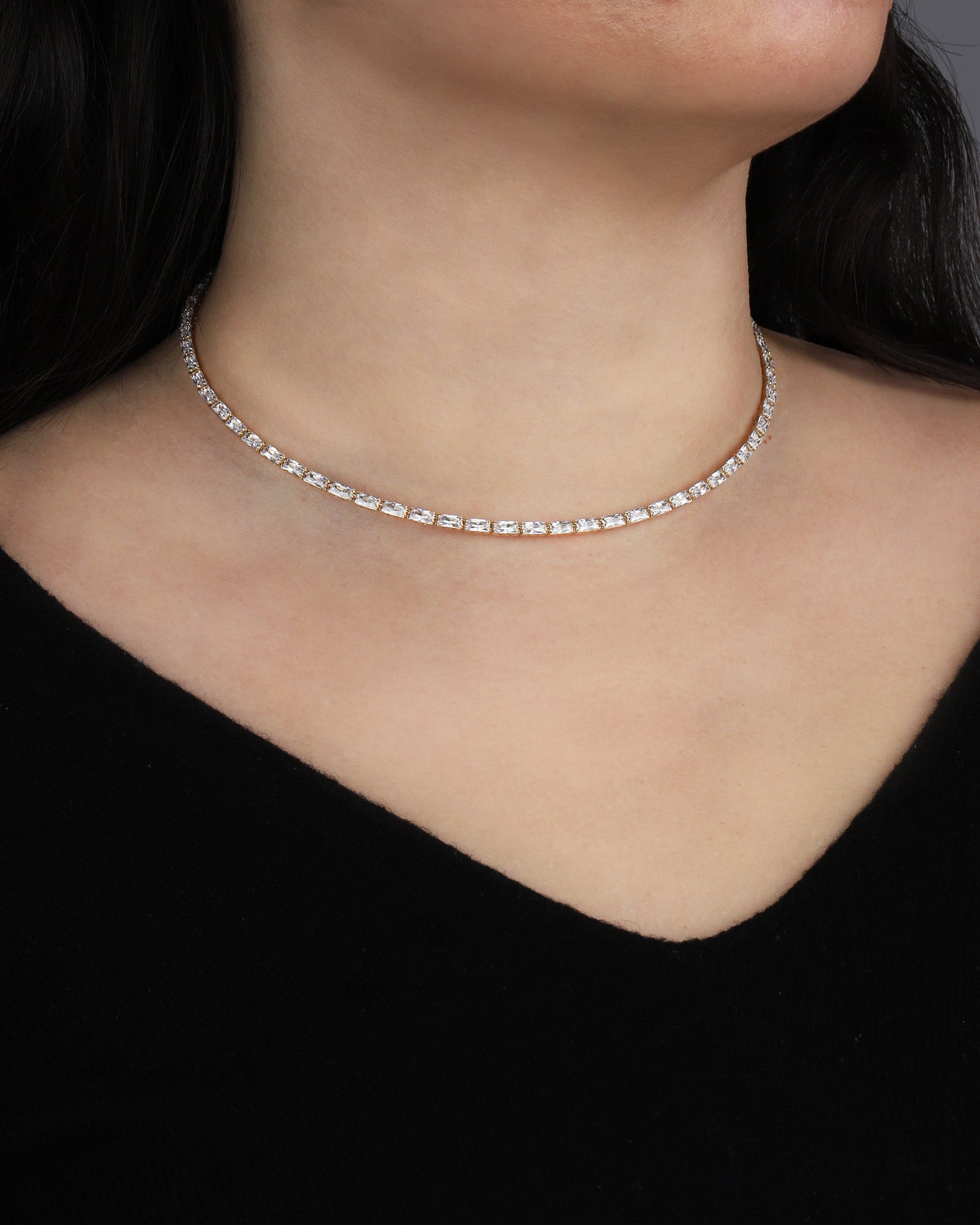 Weekend Ritual-Baguette Crystal Choker-Necklaces-Blue Ruby Jewellery-Vancouver Canada