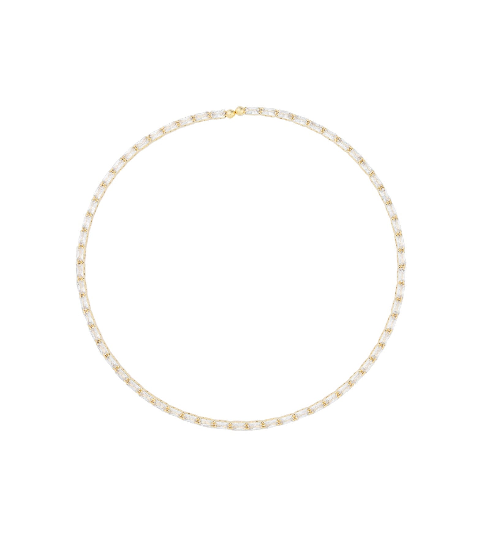Baguette Crystal Collar Gold Plated, Crystal