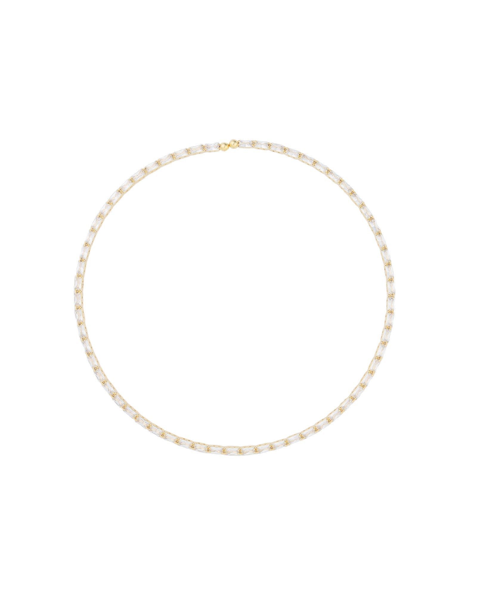 Baguette Crystal Collar Gold Plated, Crystal