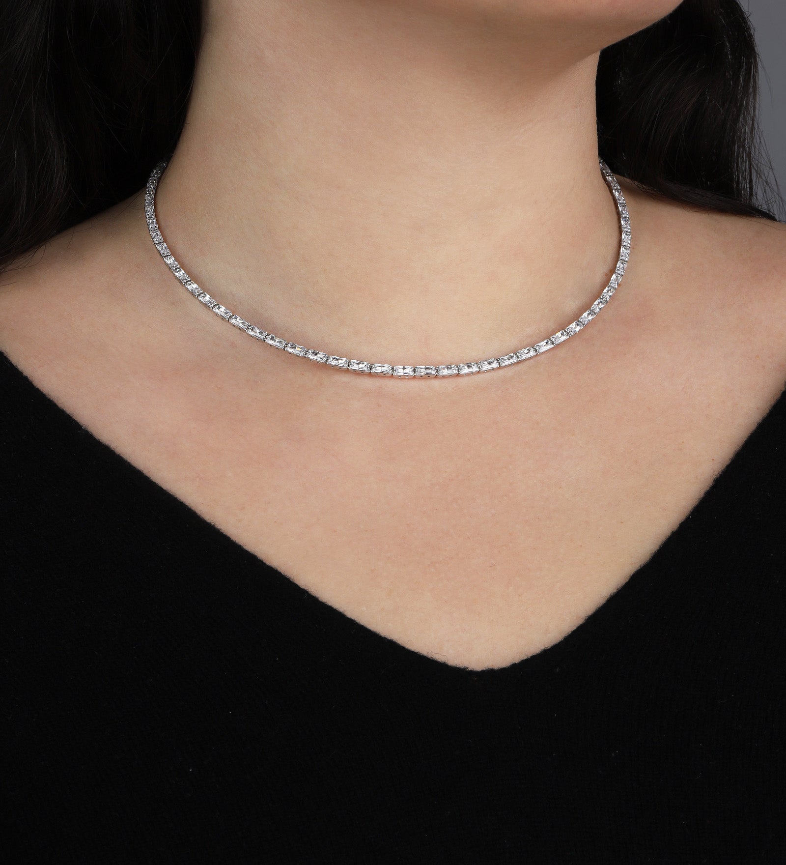 Weekend Ritual-Baguette Crystal Choker-Necklaces-Blue Ruby Jewellery-Vancouver Canada