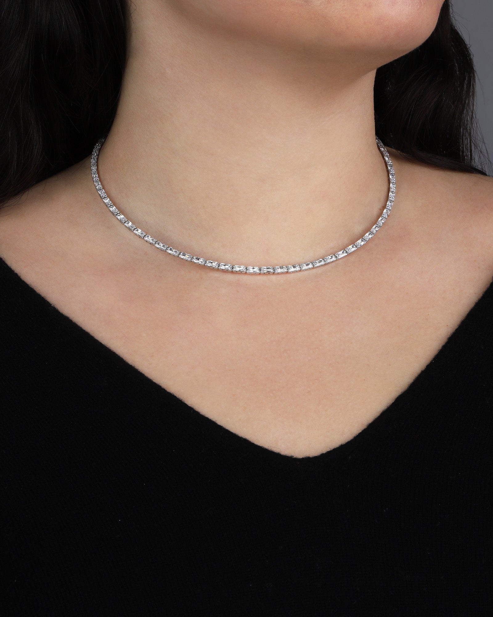 Weekend Ritual-Baguette Crystal Choker-Necklaces-Blue Ruby Jewellery-Vancouver Canada