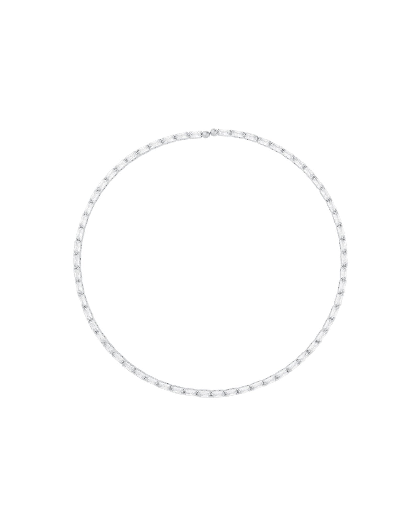 Weekend Ritual-Baguette Crystal Choker-Necklaces-Silver Plated, Crystal-Blue Ruby Jewellery-Vancouver Canada