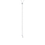 1 Row Crystal Slider Lariat Silver Plated, White Crystal