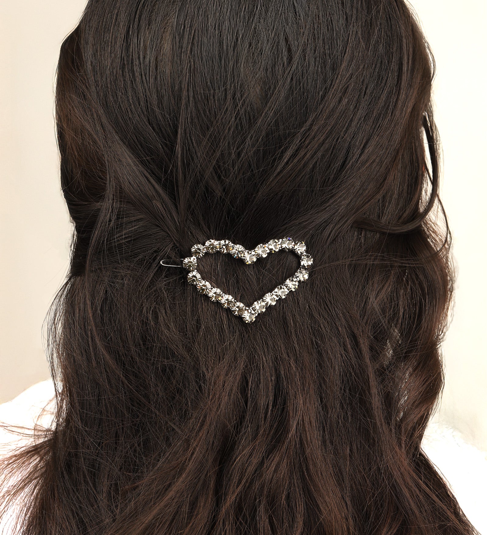 Weekend Ritual-1 Row Large Crystal Heart Hairclip-Accessories-Blue Ruby Jewellery-Vancouver Canada