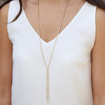 Weekend Ritual-Bezel Crystal Lariat-Necklaces-Blue Ruby Jewellery-Vancouver Canada