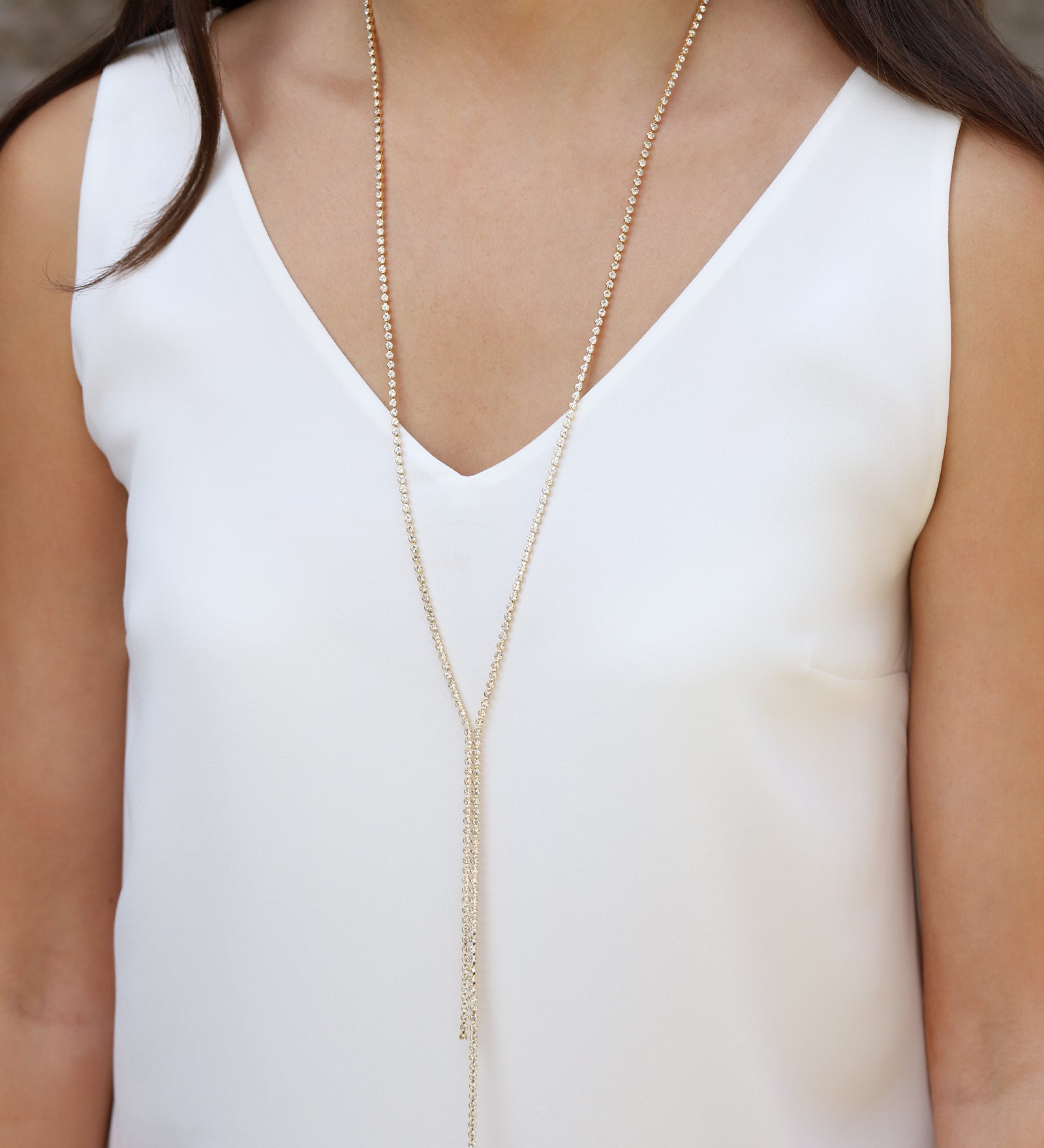 Weekend Ritual-Bezel Crystal Lariat-Necklaces-Blue Ruby Jewellery-Vancouver Canada