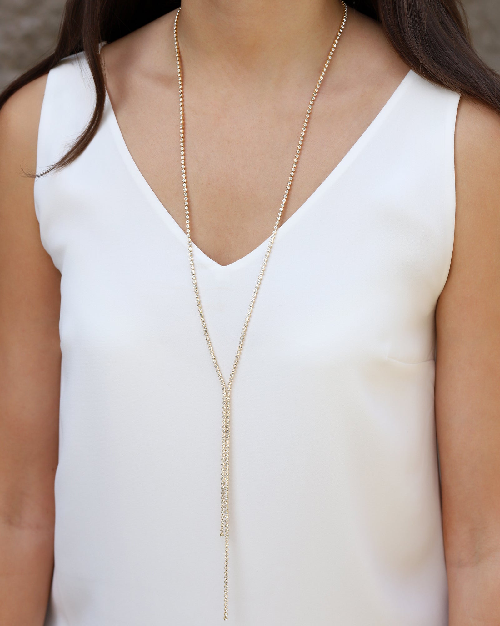 Weekend Ritual-Bezel Crystal Lariat-Necklaces-Blue Ruby Jewellery-Vancouver Canada