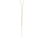 Weekend Ritual-Bezel Crystal Lariat-Necklaces-Gold Plated, White Crystal-Blue Ruby Jewellery-Vancouver Canada