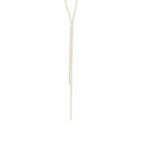 Weekend Ritual-Bezel Crystal Lariat-Necklaces-Gold Plated, White Crystal-Blue Ruby Jewellery-Vancouver Canada