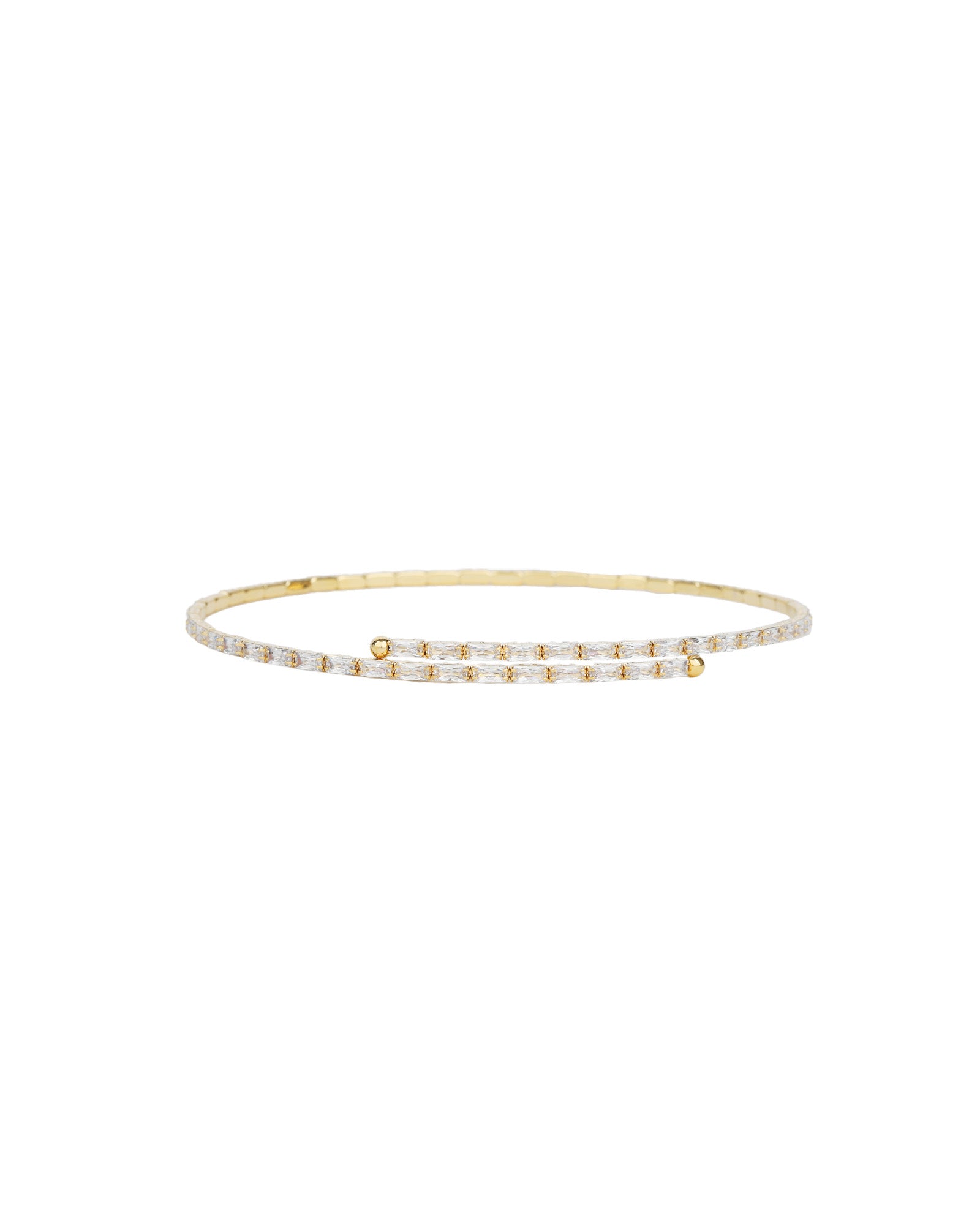 Baguette CZ Choker Gold Plated, Cubic Zirconia