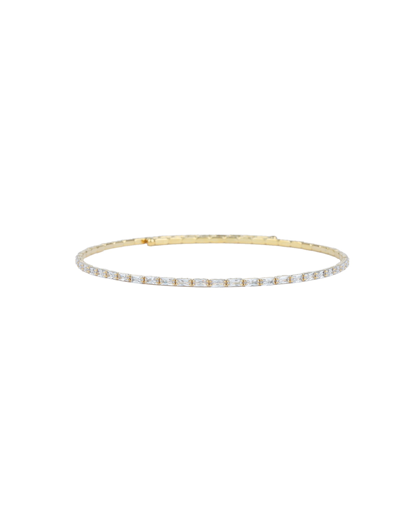 Baguette CZ Choker Gold Plated, Cubic Zirconia