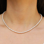 Tennis CZ Necklace | 4mm Gold Plated, Cubic Zirconia