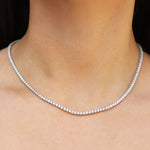 Tennis CZ Necklace | 3mm Silver Plated, Cubic Zirconia