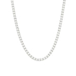 Tennis CZ Necklace | 3mm Silver Plated, Cubic Zirconia