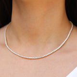 Tennis CZ Necklace | 3mm Gold Plated, Cubic Zirconia