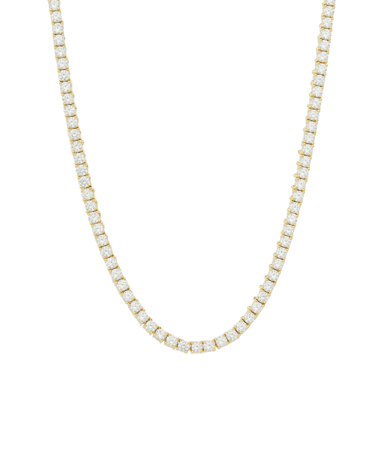 Tennis CZ Necklace | 3mm Gold Plated, Cubic Zirconia