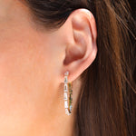 Baguette CZ Hoops Gold Plated, Cubic Zirconia