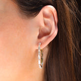 Baguette CZ Hoops Gold Plated, Cubic Zirconia