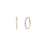 Baguette CZ Hoops Gold Plated, Cubic Zirconia
