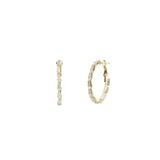 Baguette CZ Hoops Gold Plated, Cubic Zirconia